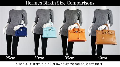 hermes bag size chart.